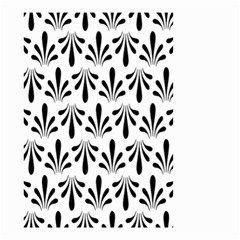 Floral Black White Small Garden Flag (two Sides)