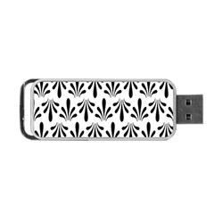 Floral Black White Portable Usb Flash (two Sides)