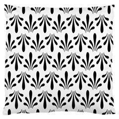 Floral Black White Standard Flano Cushion Case (one Side)