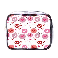 Crafts Chevron Cricle Pink Love Heart Valentine Mini Toiletries Bags