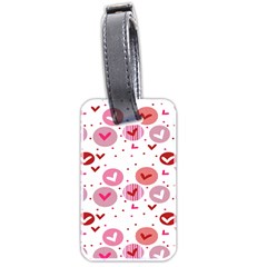 Crafts Chevron Cricle Pink Love Heart Valentine Luggage Tags (two Sides)