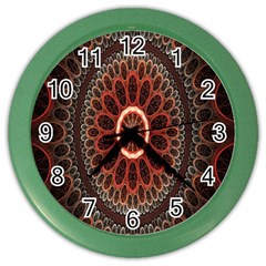 Circles Shapes Psychedelic Symmetry Color Wall Clocks