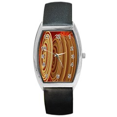 Circles Figure Light Gold Barrel Style Metal Watch