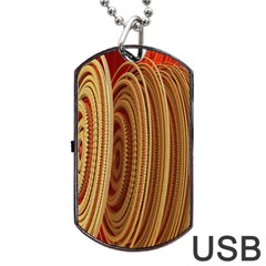 Circles Figure Light Gold Dog Tag USB Flash (Two Sides)