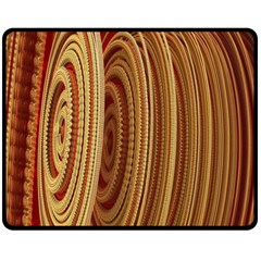 Circles Figure Light Gold Double Sided Fleece Blanket (Medium) 