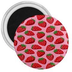 Fruitb Red Strawberries 3  Magnets by Alisyart