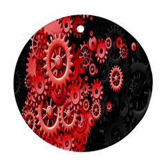 Gold Wheels Red Black Ornament (round) by Alisyart