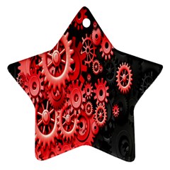 Gold Wheels Red Black Ornament (star) by Alisyart