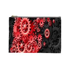 Gold Wheels Red Black Cosmetic Bag (large) 