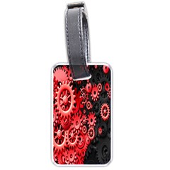 Gold Wheels Red Black Luggage Tags (one Side) 