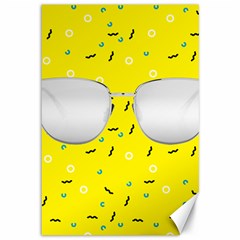 Glasses Yellow Canvas 12  X 18  