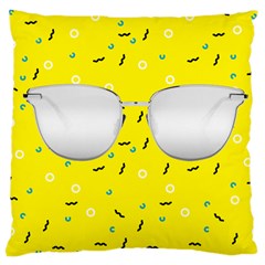 Glasses Yellow Large Cushion Case (one Side)