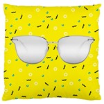 Glasses Yellow Large Flano Cushion Case (One Side) Front