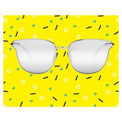 Glasses Yellow Double Sided Flano Blanket (medium)  by Alisyart