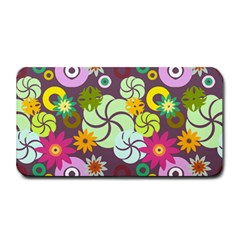 Floral Seamless Rose Sunflower Circle Red Pink Purple Yellow Medium Bar Mats by Alisyart