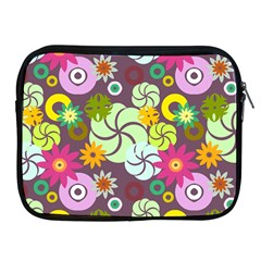 Floral Seamless Rose Sunflower Circle Red Pink Purple Yellow Apple Ipad 2/3/4 Zipper Cases by Alisyart