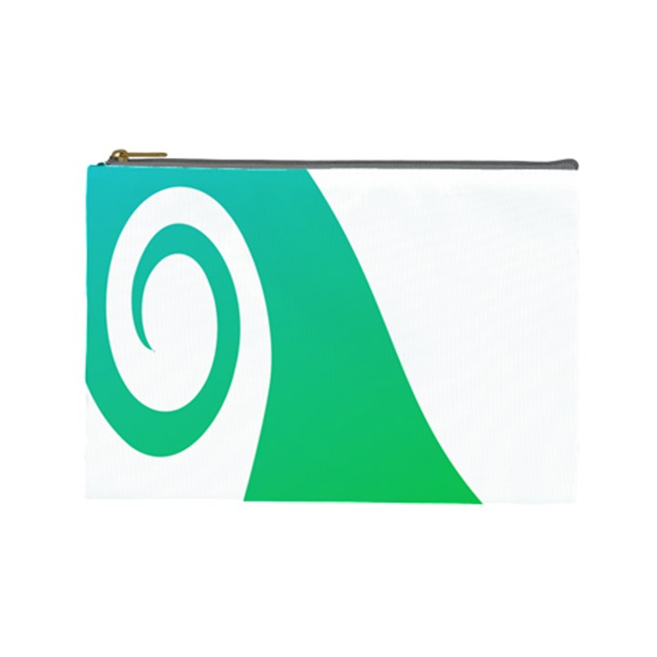 Line Green Wave Cosmetic Bag (Large) 