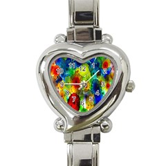 Green Jellyfish Yellow Pink Red Blue Rainbow Sea Heart Italian Charm Watch by Alisyart