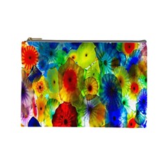 Green Jellyfish Yellow Pink Red Blue Rainbow Sea Cosmetic Bag (large) 