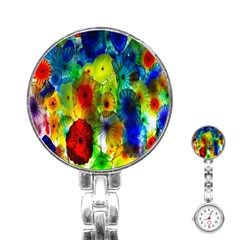 Green Jellyfish Yellow Pink Red Blue Rainbow Sea Stainless Steel Nurses Watch