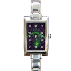 Light Cells Colorful Space Greeen Rectangle Italian Charm Watch