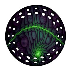 Light Cells Colorful Space Greeen Ornament (round Filigree)