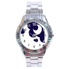 Month Blue Stainless Steel Analogue Watch