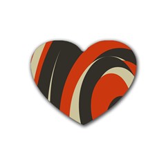 Mixing Gray Orange Circles Heart Coaster (4 Pack) 