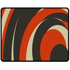 Mixing Gray Orange Circles Fleece Blanket (medium) 