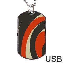 Mixing Gray Orange Circles Dog Tag Usb Flash (two Sides) by Alisyart