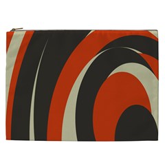 Mixing Gray Orange Circles Cosmetic Bag (xxl) 