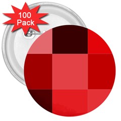 Red Flag Plaid 3  Buttons (100 Pack) 