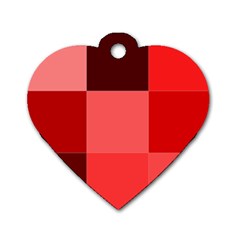 Red Flag Plaid Dog Tag Heart (one Side)