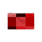 Red Flag Plaid Cosmetic Bag (Small)  Front