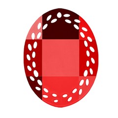 Red Flag Plaid Ornament (oval Filigree)