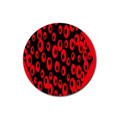 Scatter Shapes Large Circle Black Red Plaid Triangle Rubber Coaster (round)  by Alisyart