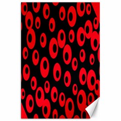 Scatter Shapes Large Circle Black Red Plaid Triangle Canvas 20  X 30  
