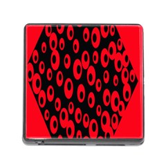 Scatter Shapes Large Circle Black Red Plaid Triangle Memory Card Reader (square)