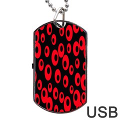 Scatter Shapes Large Circle Black Red Plaid Triangle Dog Tag Usb Flash (two Sides) by Alisyart