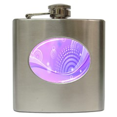 Purple Circle Line Light Hip Flask (6 Oz)