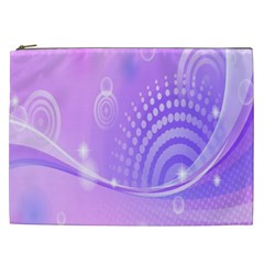 Purple Circle Line Light Cosmetic Bag (xxl) 