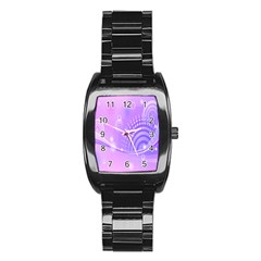 Purple Circle Line Light Stainless Steel Barrel Watch by Alisyart