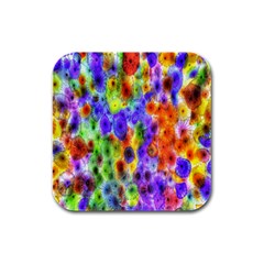Green Jellyfish Yellow Pink Red Blue Rainbow Sea Purple Rubber Square Coaster (4 Pack)  by Alisyart