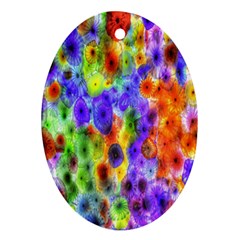 Green Jellyfish Yellow Pink Red Blue Rainbow Sea Purple Oval Ornament (two Sides) by Alisyart