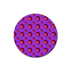 Scatter Shapes Large Circle Red Orange Yellow Circles Bright Rubber Coaster (round)  by Alisyart