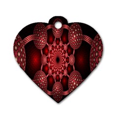 Lines Circles Red Shadow Dog Tag Heart (two Sides)