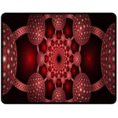 Lines Circles Red Shadow Fleece Blanket (medium) 