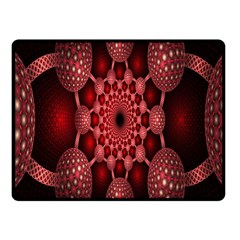 Lines Circles Red Shadow Fleece Blanket (small)