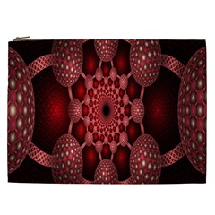 Lines Circles Red Shadow Cosmetic Bag (xxl) 