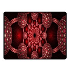 Lines Circles Red Shadow Double Sided Fleece Blanket (small) 